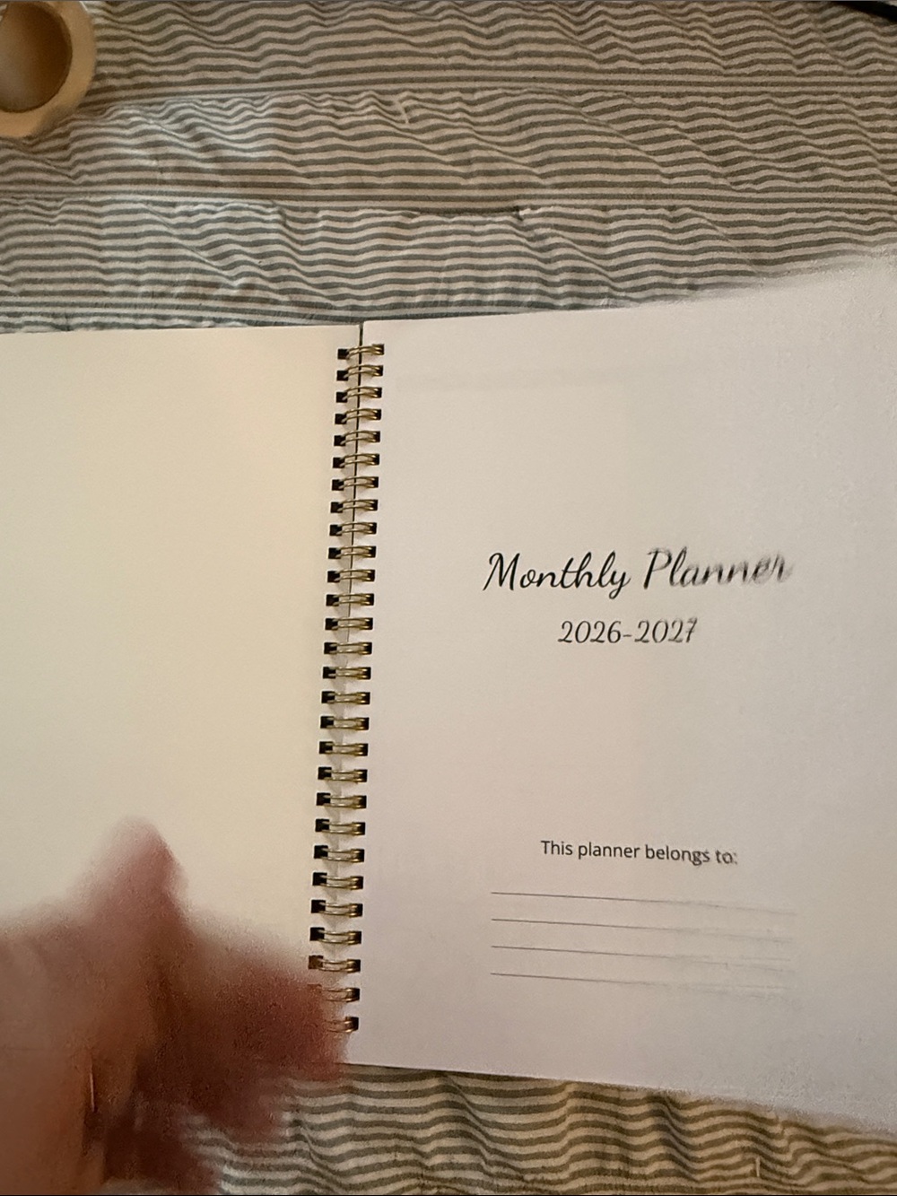 2026-2027 Floral Hummingbird Monthly Planner - Black Cover - Picture 4 of 4